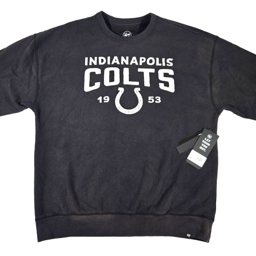 Indianapolis Colts Dusted Jet Black '47 Sweatshirt Men's Large New